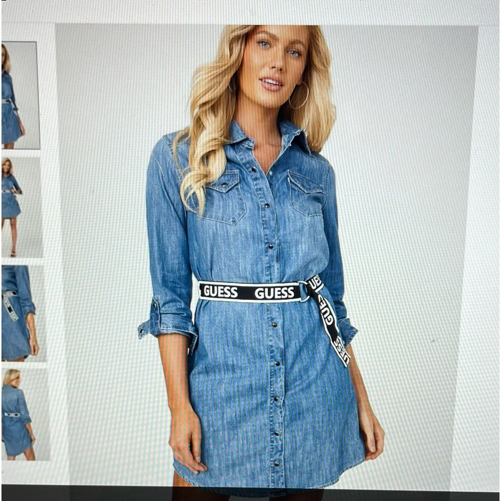 &Denim Distressed denim dress Size 2